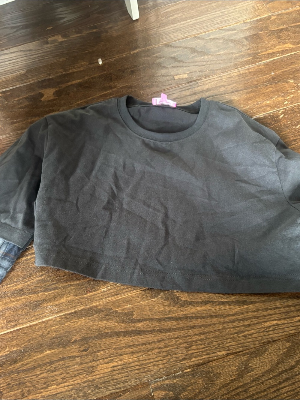 Edikted Black Cropped Long Sleeve Tee